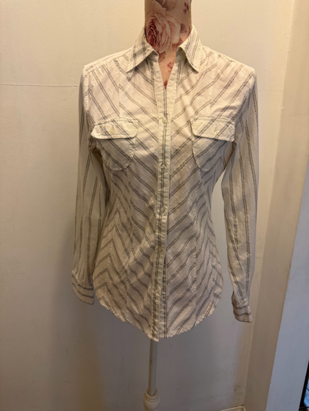 DCC white Stripe Button-Down Shirt